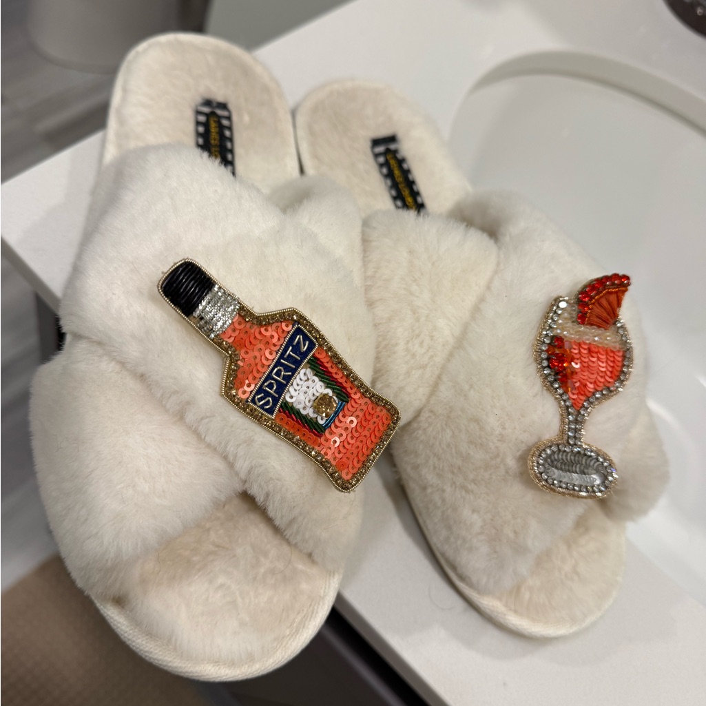 Laines London Aperol Spritz Pin Slippers - Sz M